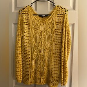 Mustard Crocheted Sweater